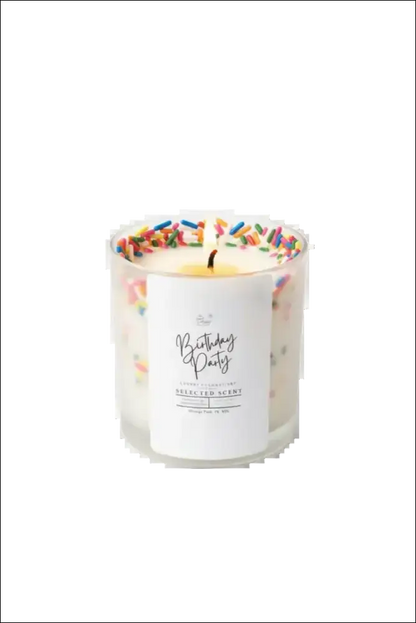 Birthday party 8 ounce luxury candle long lasting scented