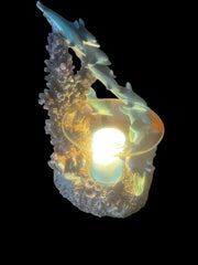 Selected Scent family dolphin aromatherapy burner with glowing tealight and detailed dolphin design