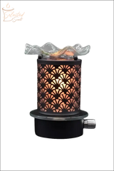Selected Scent Electric Decorative Warmer with patterned black metal design and wavy glass top