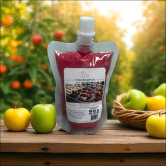 Selected Scent Farmers Apples pouch with Long Lasting Far Throw Scent on wooden table with apples