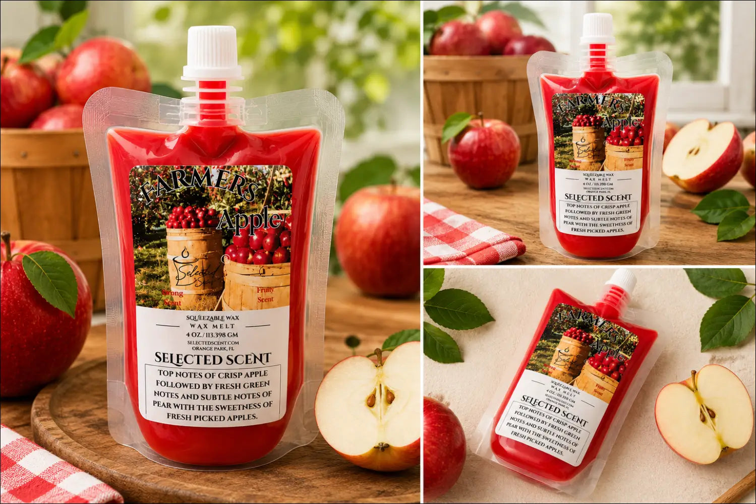 Farmers apple squeezable wax melts long lasting far throw scent