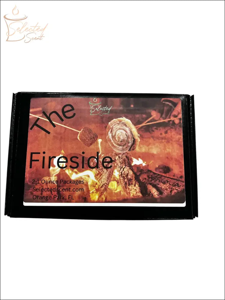 Selected Scent Long Lasting Fragrance Set The Fireside with campfire and marshmallow image on black box