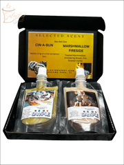 Selected Scent long lasting fragrance set with Cin-A-Bun and Marshmallow Fireside wax melt samples
