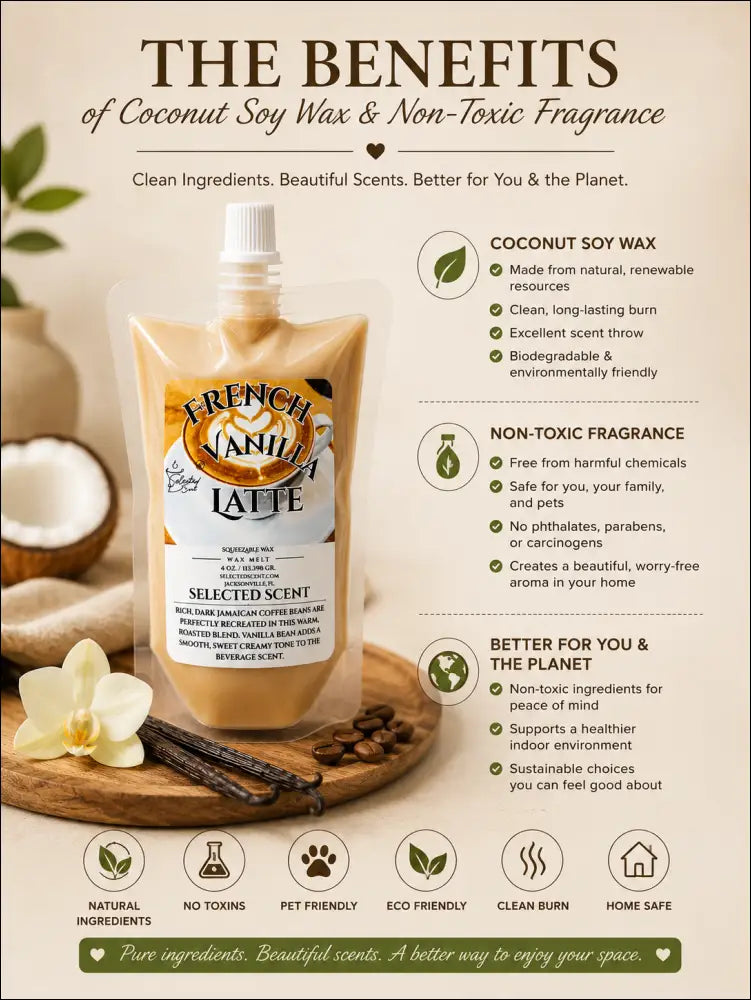 French vanilla latte squeezable wax melt