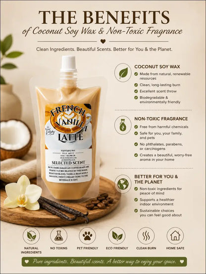 French vanilla latte squeezable wax melt