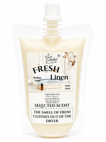 Fresh linen squeezable wax melt clean laundry scent melts - 4 ounces