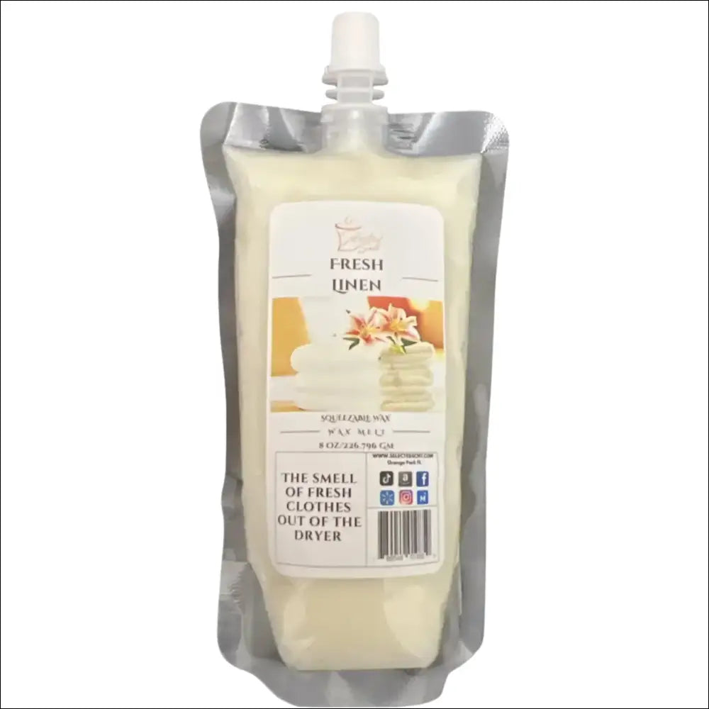 Fresh linen squeezable wax melt clean laundry scent melts - 8 ounces