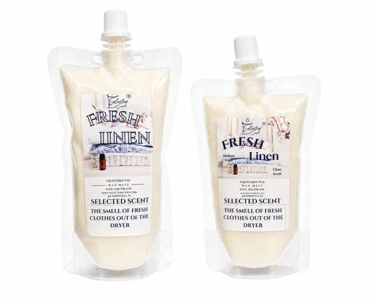 Fresh linen squeezable wax melt clean laundry scent melts