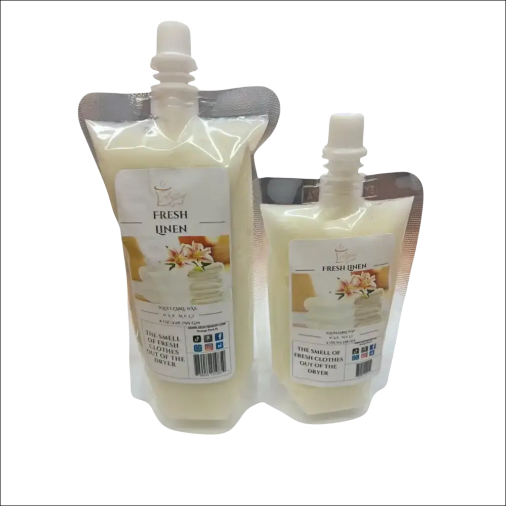Fresh linen squeezable wax melt clean laundry scent melts