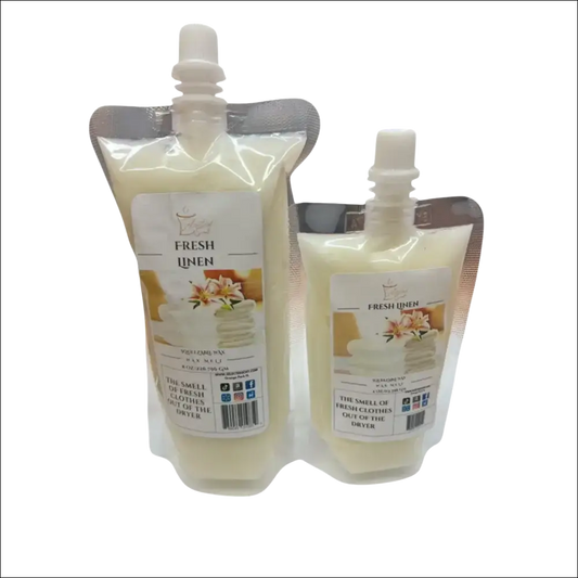 Fresh linen squeezable wax melt clean laundry scent melts