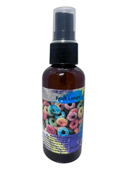 Selected Scent Fruit Loops long lasting linen spray in a brown bottle with black spray cap