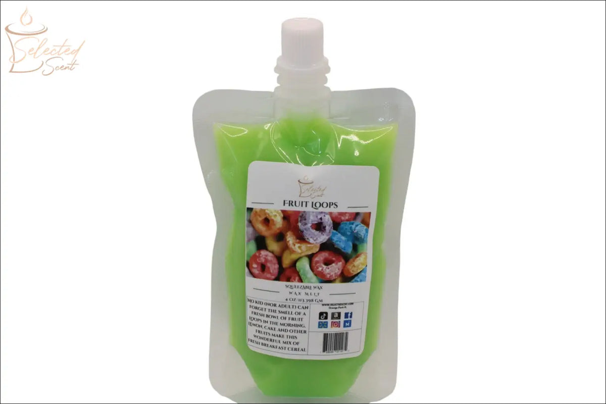 Selected Scent Fruit Loops cereal scent home fragrance refill pouch with green liquid