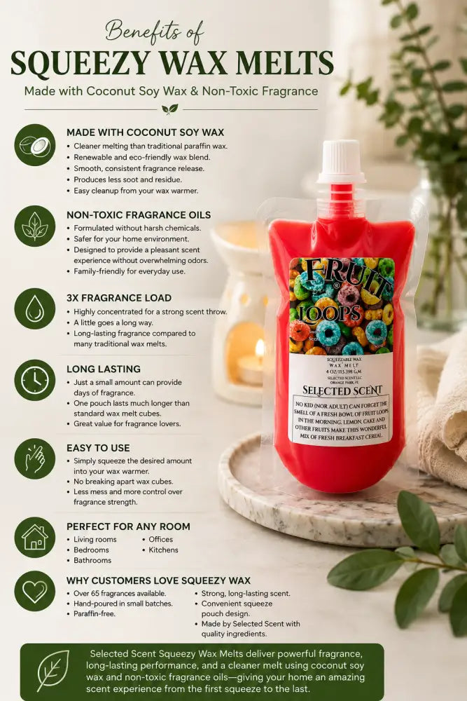 Fruit loops squeezable wax melt cereal scent home fragrance
