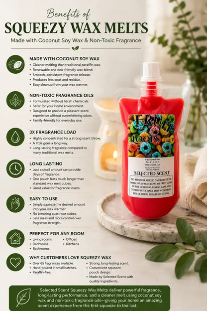 Fruit loops squeezable wax melt cereal scent home fragrance