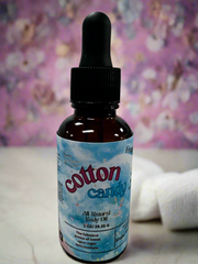 Selected Scent cotton candy body oil bottle for hydrating and protecting skin naturally