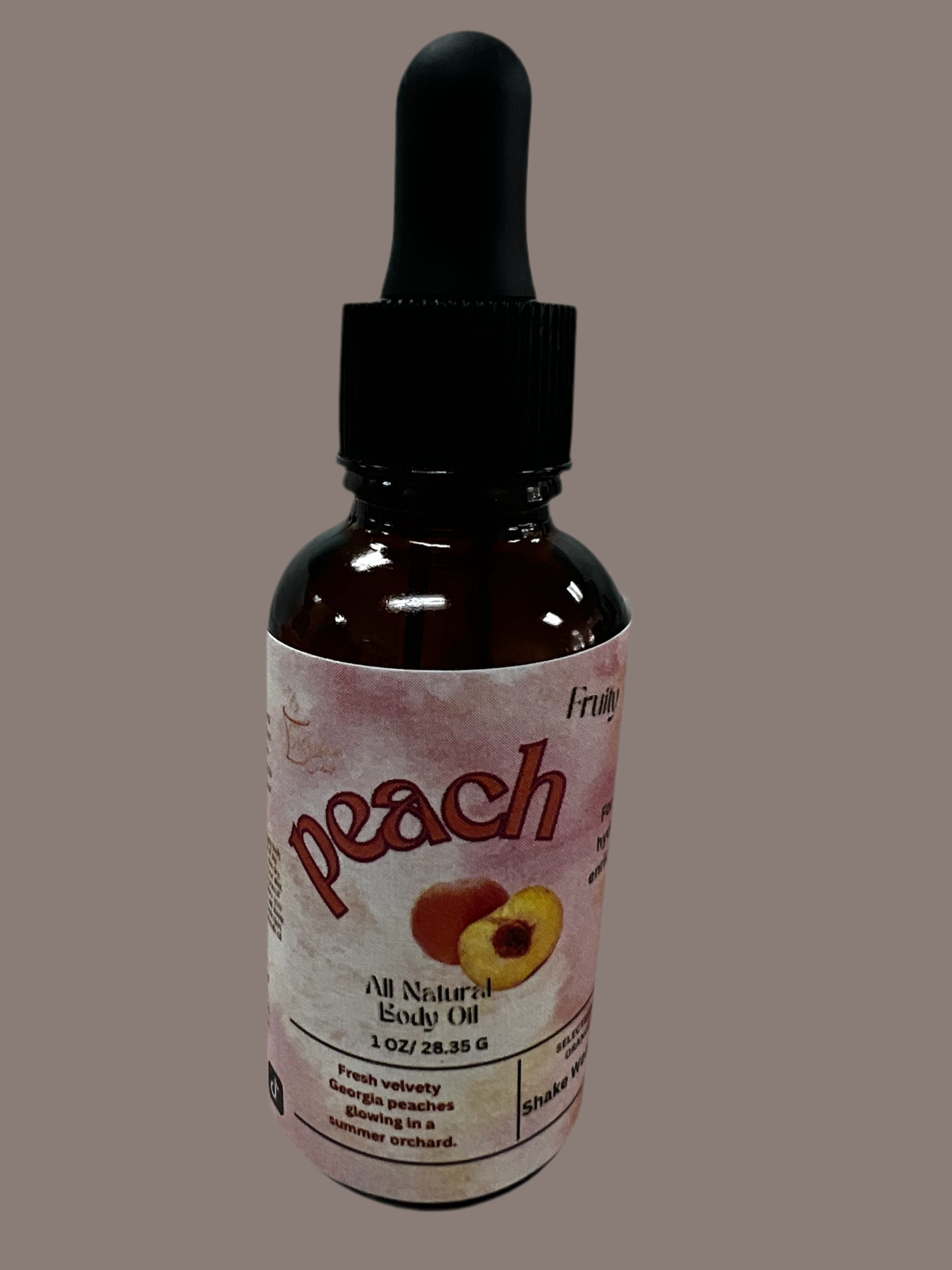 Selected Scent Peach All Natural Body Oil bottle for Hydrating And Protecting skin