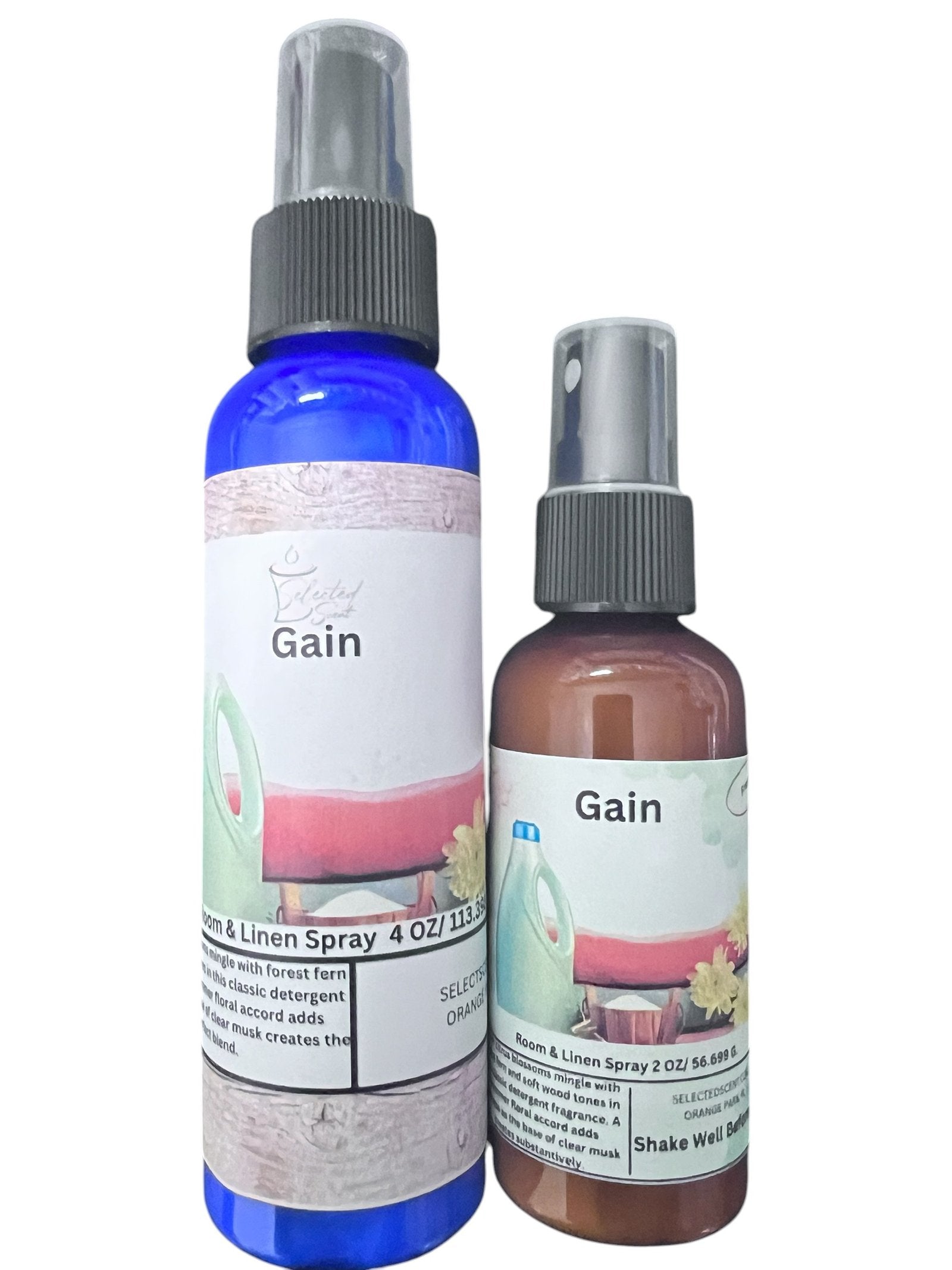 Selected Scent Gain room and linen spray bottles to Revitalize Your Space with fresh fragrance