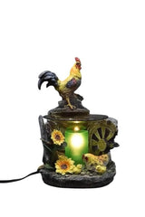 Selected Scent Electric Decorative Warmer featuring a rooster design with sunflowers and a glowing light