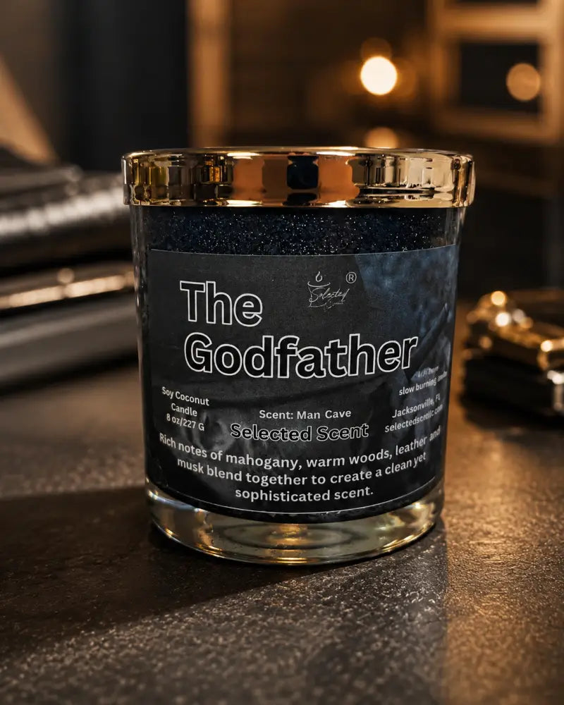 The godfather 8 ounce candle – bold sophisticated masculine fragrance by selected scent
