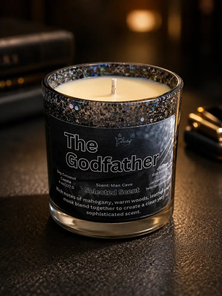 The godfather 8 ounce candle – bold sophisticated masculine fragrance by selected scent