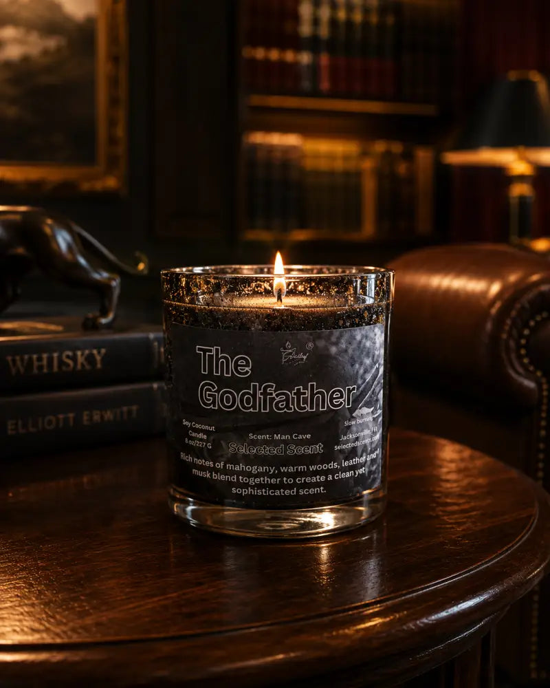 The godfather 8 ounce candle – bold sophisticated masculine fragrance by selected scent