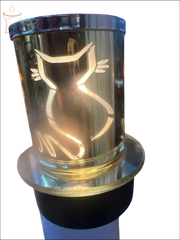 Selected Scent Electric For Wax Melts And Oils warmer with cat design and reflective metallic finish