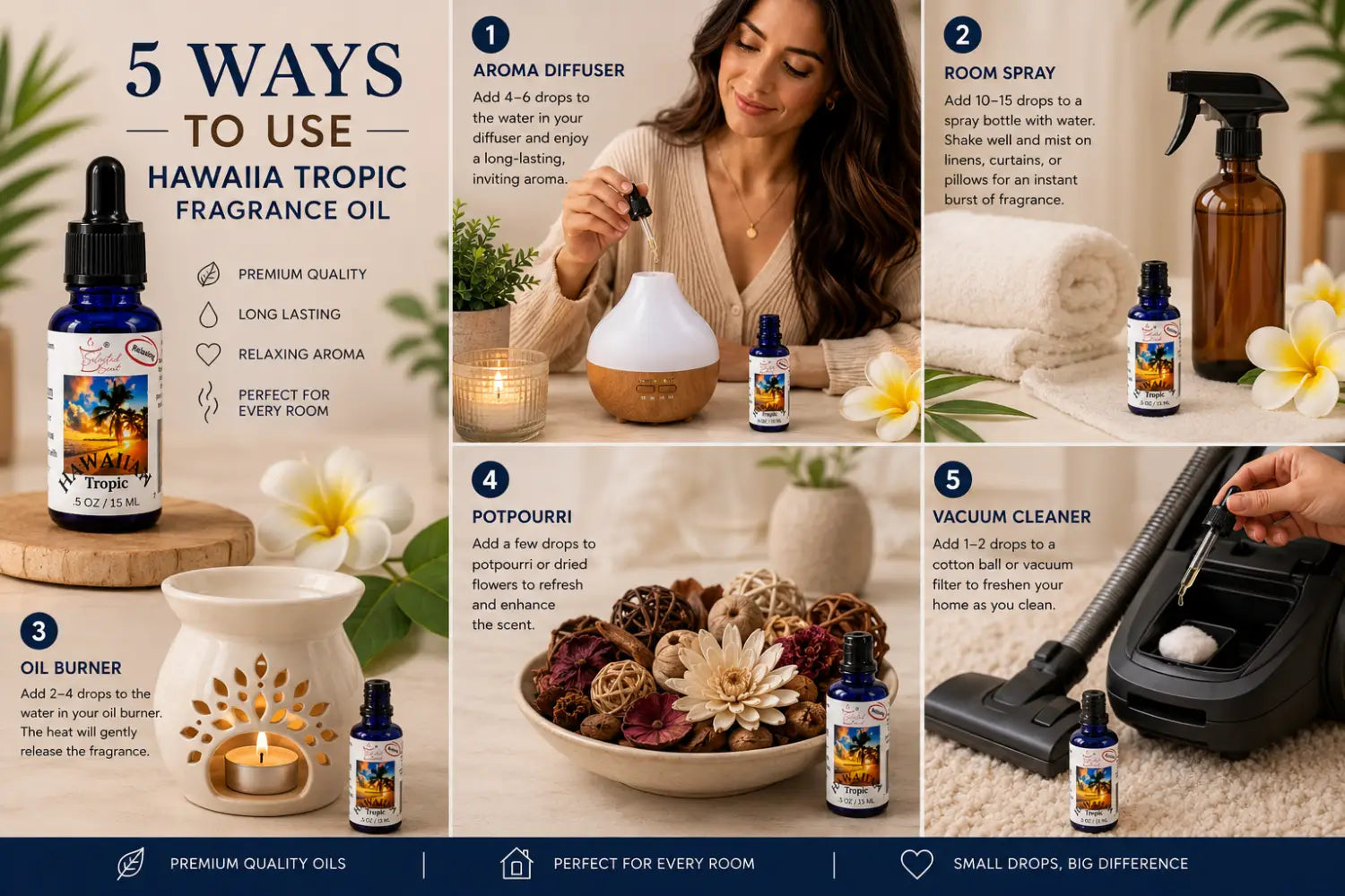 Hawaiian tropic 100% fragrance oil – tropical island paradise home by selected scent