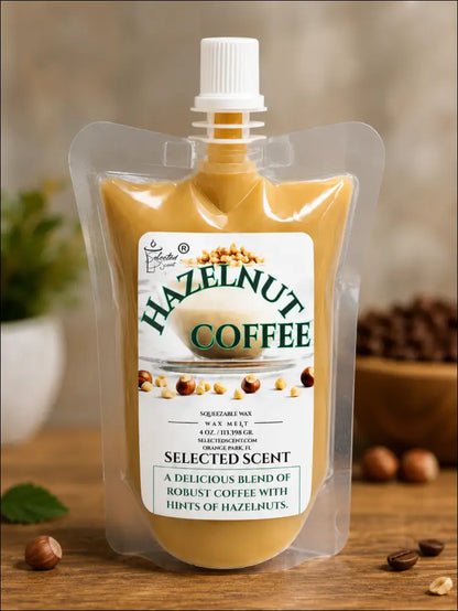 Hazelnut coffee squeezable wax melt long lasting fragrance very strong scent