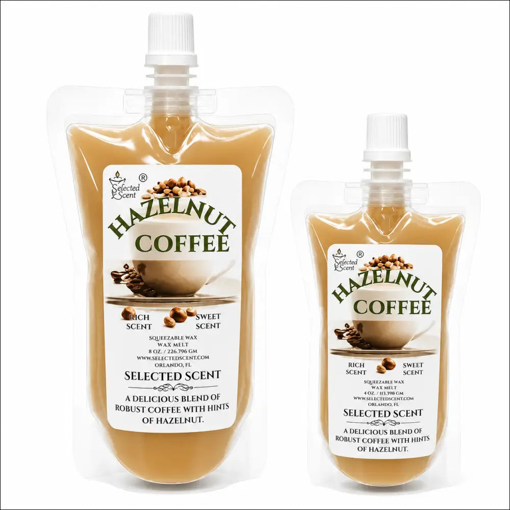 Hazelnut coffee squeezable wax melt long lasting fragrance very strong scent