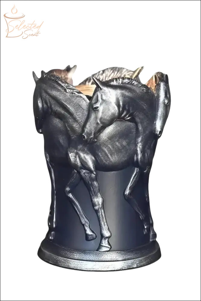 Selected Scent Electric Decorative Warmer with detailed horse design in black and silver