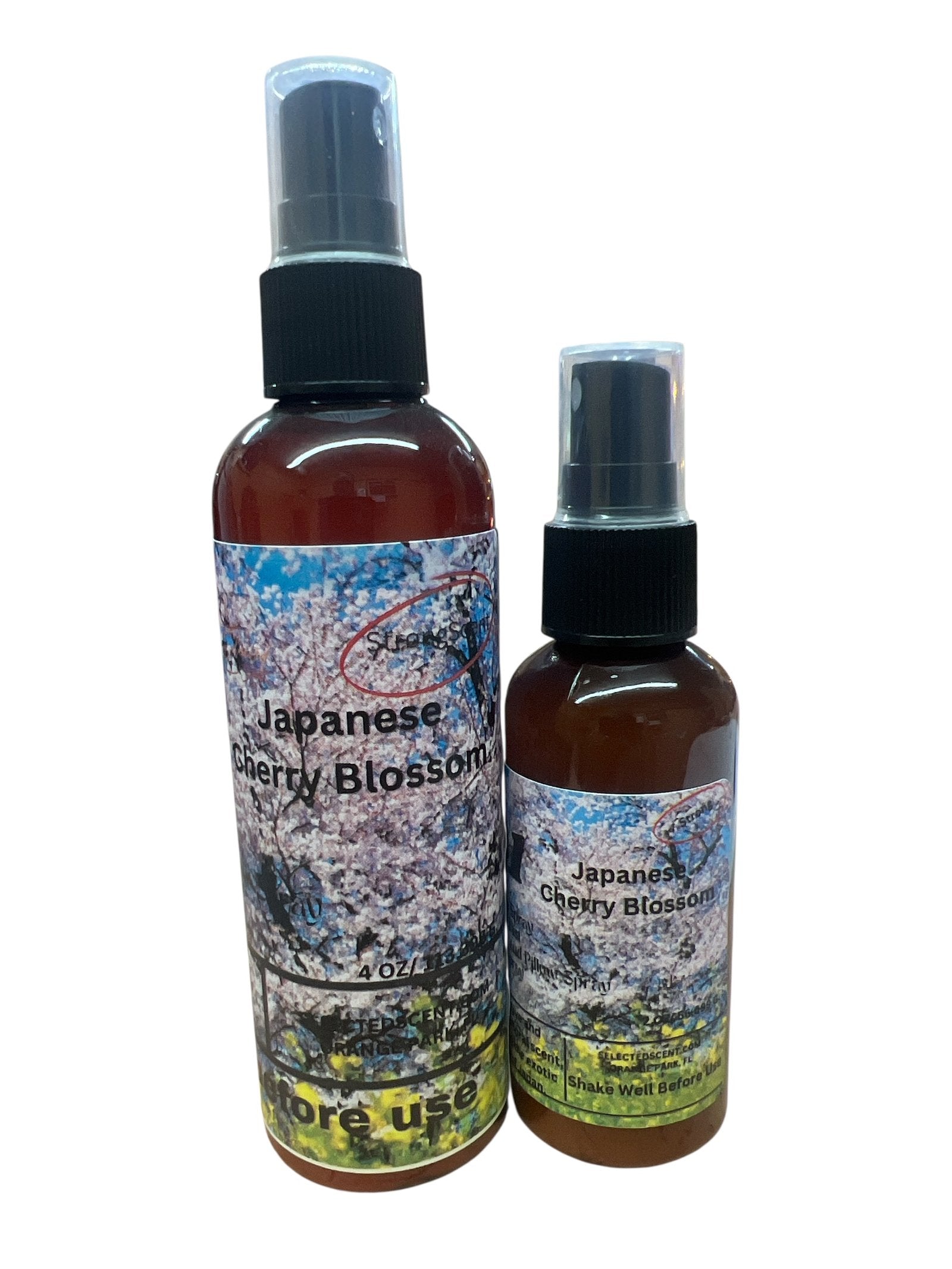 Selected Scent Japanese Cherry Blossom bottles with long lasting room fragrance spray