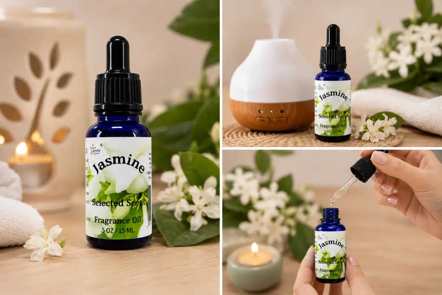 Jasmine 100% fragrance oil – elegant floral home by selected scent