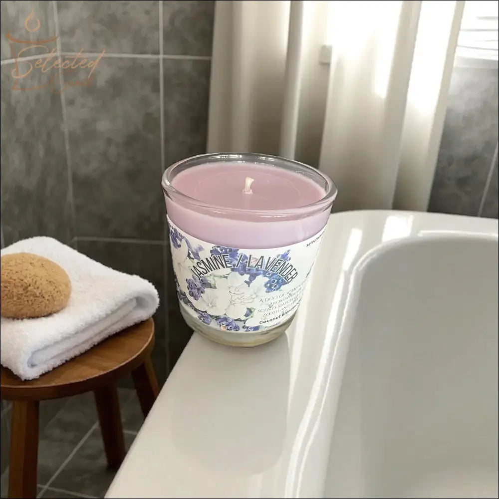 Jasmine And Lavender 8 Oz Candle Duo Scented Aromatherapy