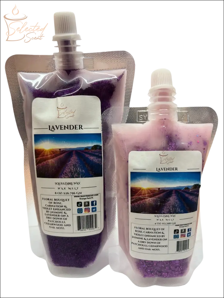 Selected Scent lavender long lasting home fragrance wax melt pouches with floral scent