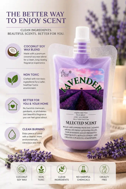 Lavender squeezable wax melt long lasting home fragrance