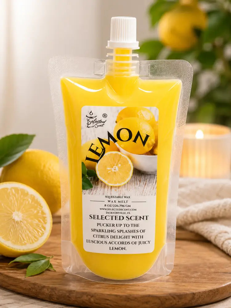 Lemon squeezable wax melt long lasting fragrance