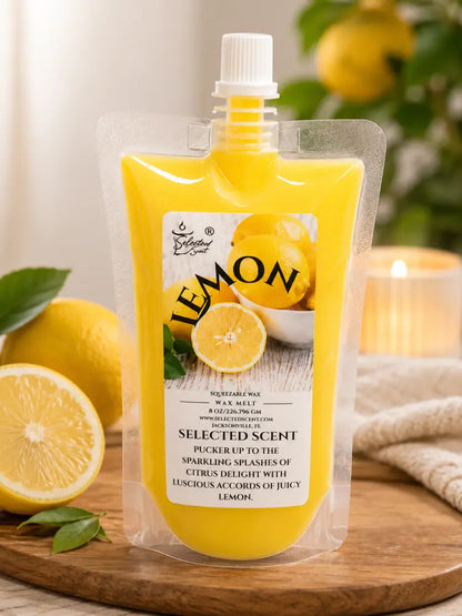 Lemon squeezable wax melt long lasting fragrance