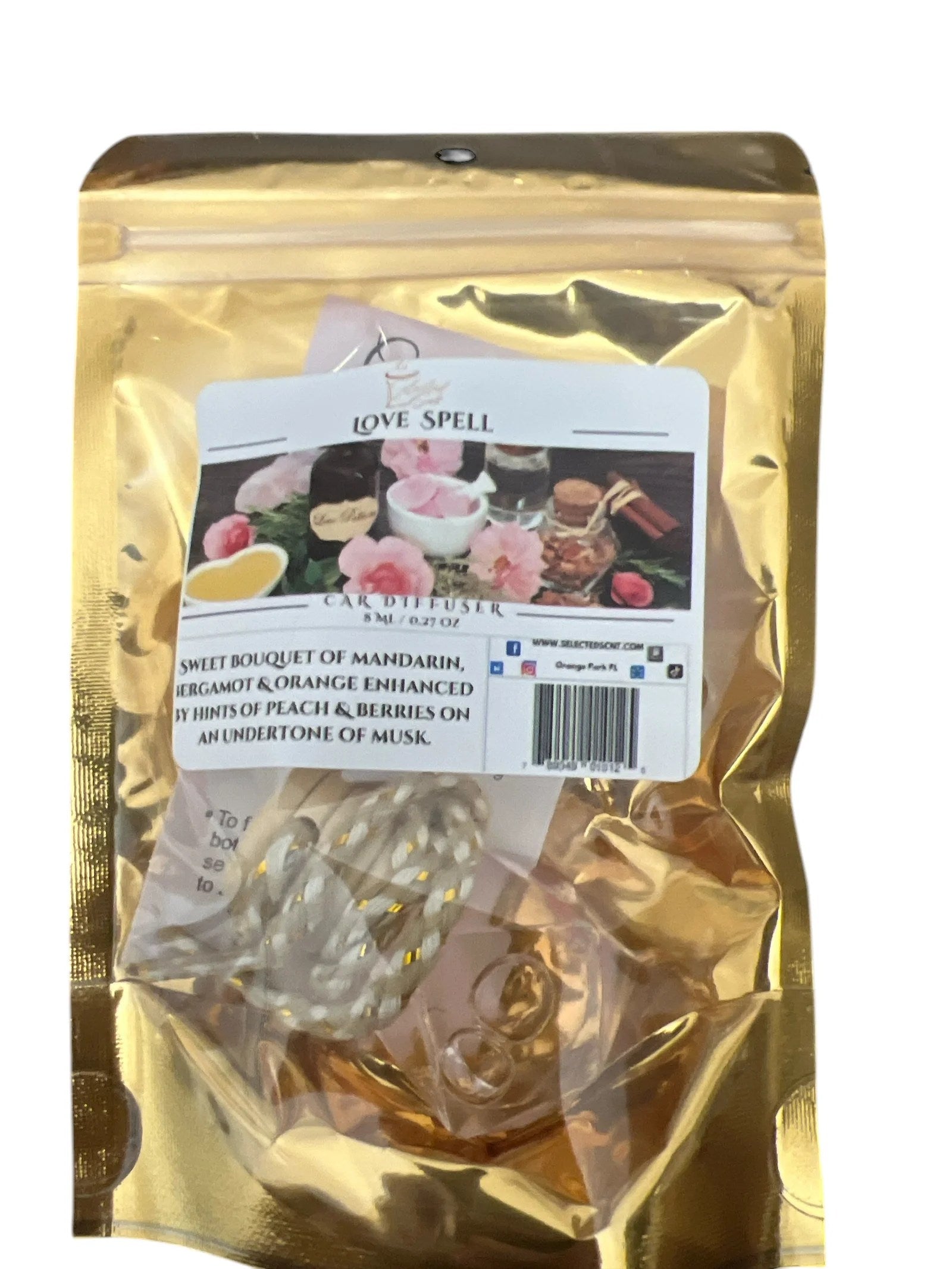 Selected Scent long lasting car air freshener Love Spell fragrance with mandarin and musk notes