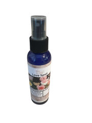 Selected Scent Love Spell long-lasting linen spray for home in a blue spray bottle