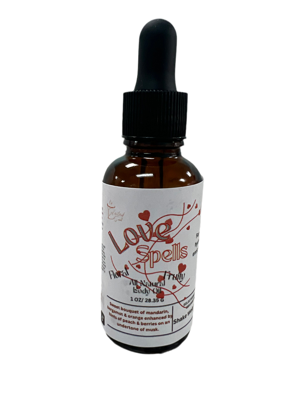 Selected Scent Love Spells fragrance oil bottle for Hydrating And Protecting skin and aroma