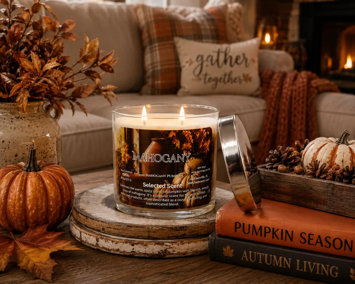 Mahogany marbled 8 ounce candle