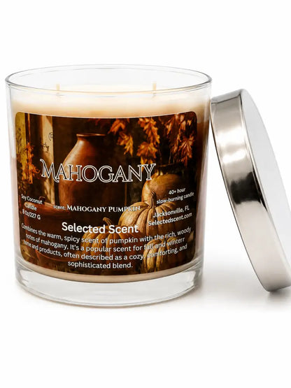 Mahogany marbled 8 ounce candle
