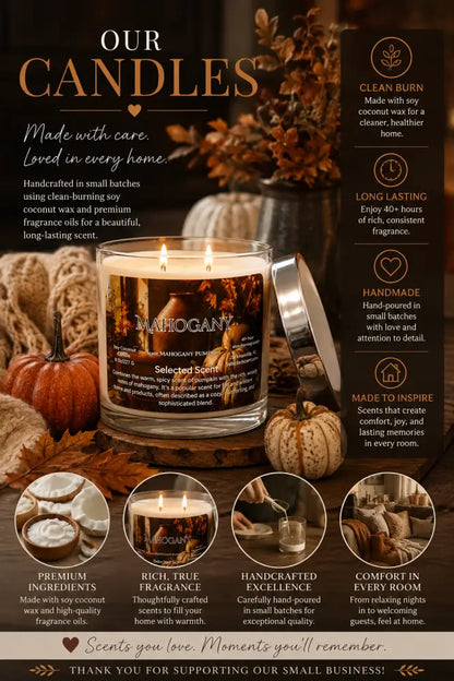 Mahogany marbled 8 ounce candle