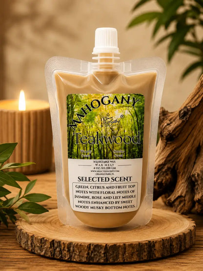Mahogany teakwood squeezable wax melt