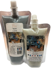 Selected Scent unique squeezable wax tarts in Man Cave scent with resealable spout pouches