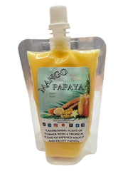 Selected Scent mango papaya all natural wax melts in a yellow resealable pouch