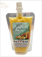 Selected Scent mango papaya all natural wax melts in a yellow resealable pouch