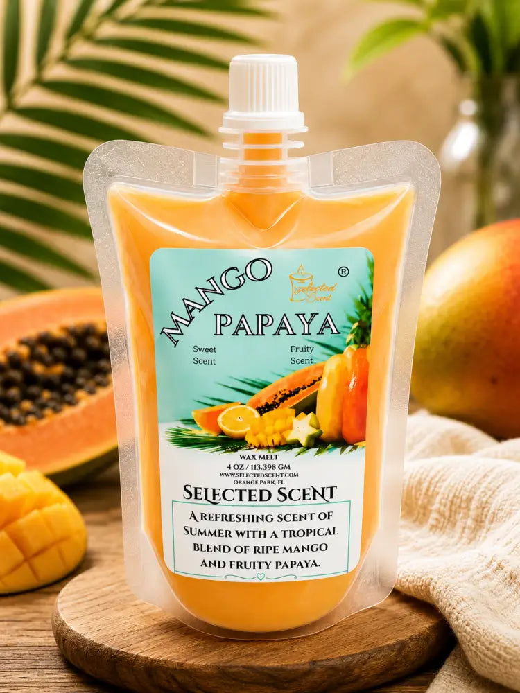 Mango papaya squeezable wax melt all natural melts