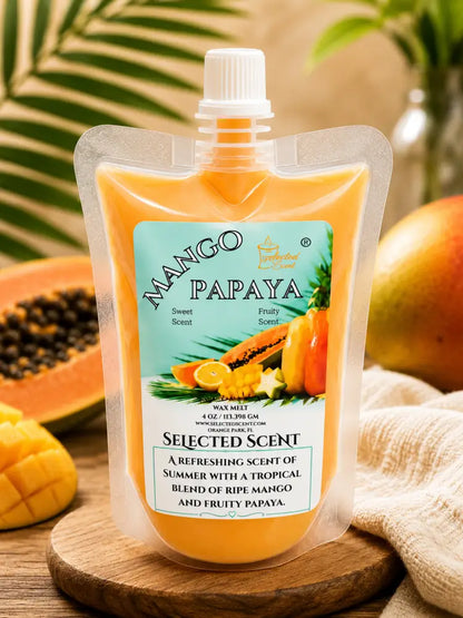 Mango papaya squeezable wax melt all natural melts