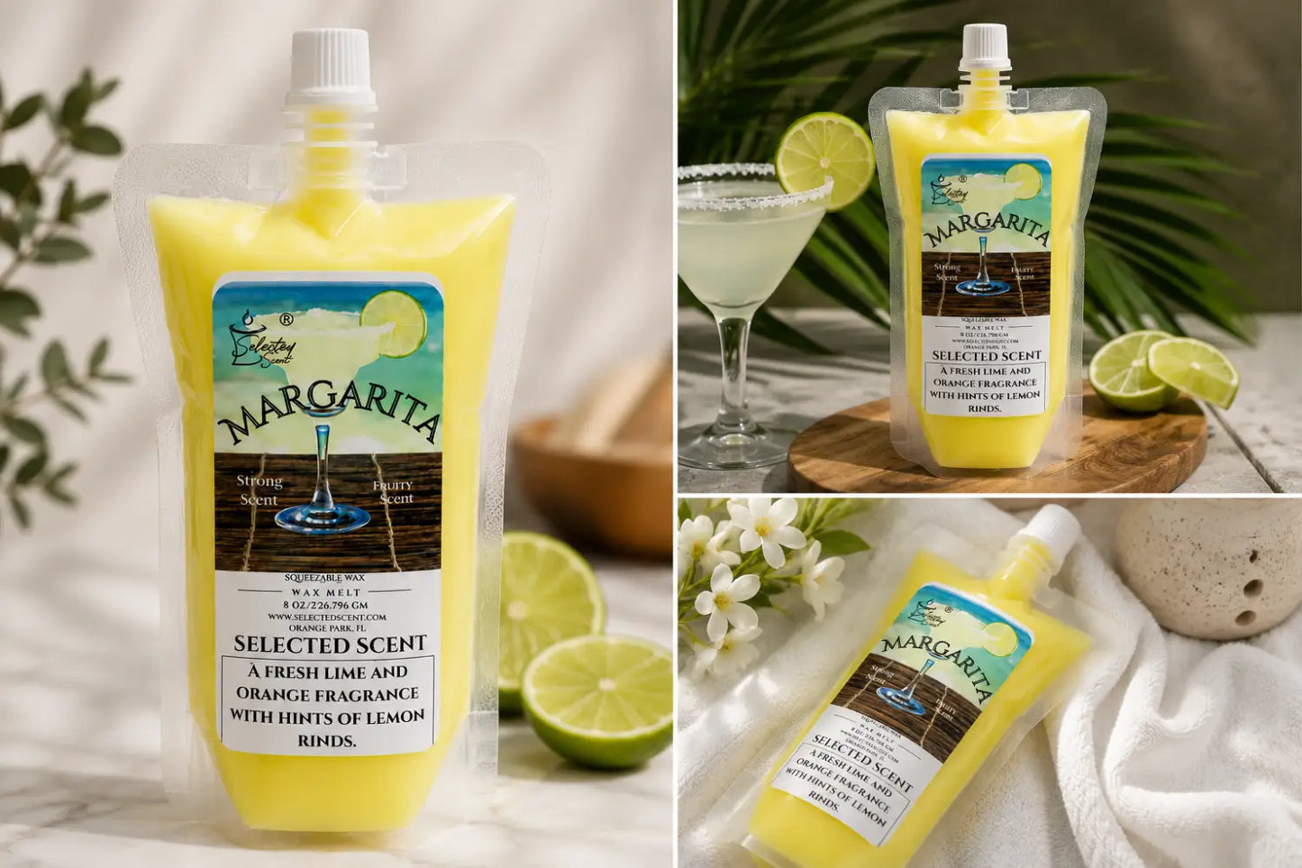 Margarita squeezable wax melt pouch